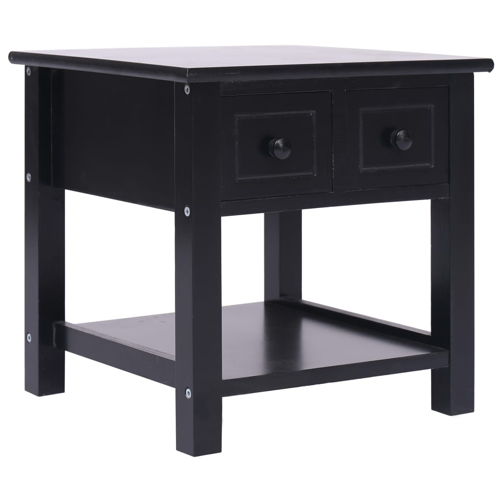 Side Table Paulownia Wood White 284070
