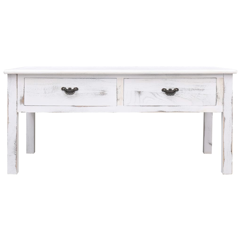 Coffee Table White And Natural Wood Brown 284140