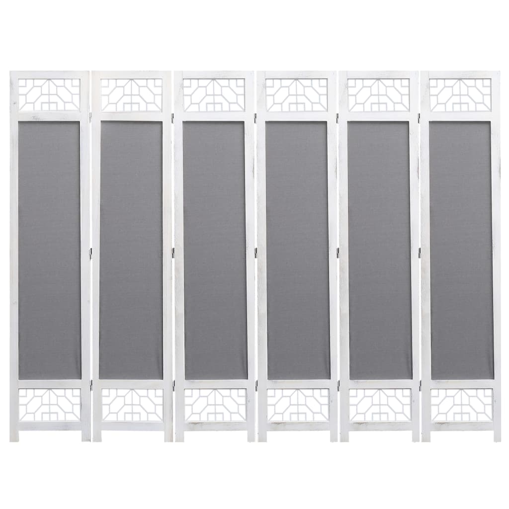 Panel Room Divider Gray Fabric Grey 284183