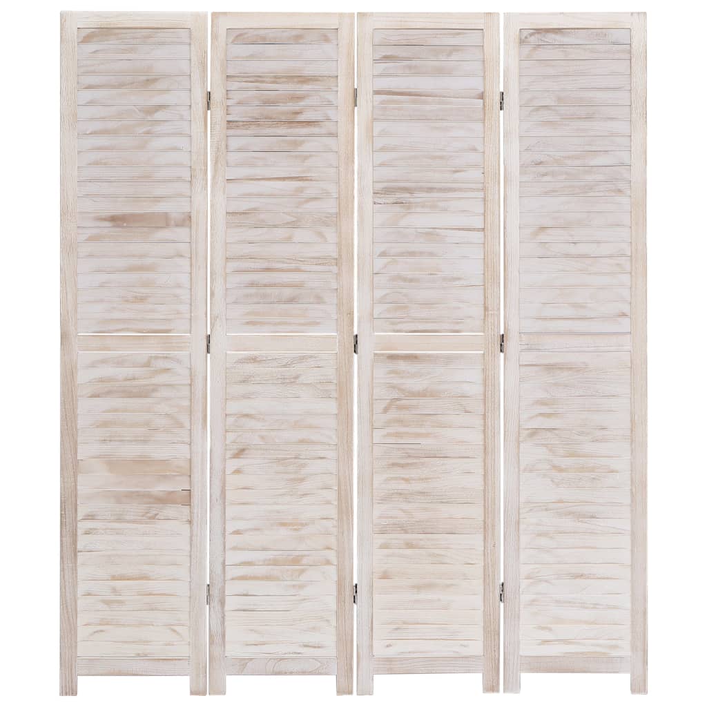 Panel Room Divider Wood White 284200