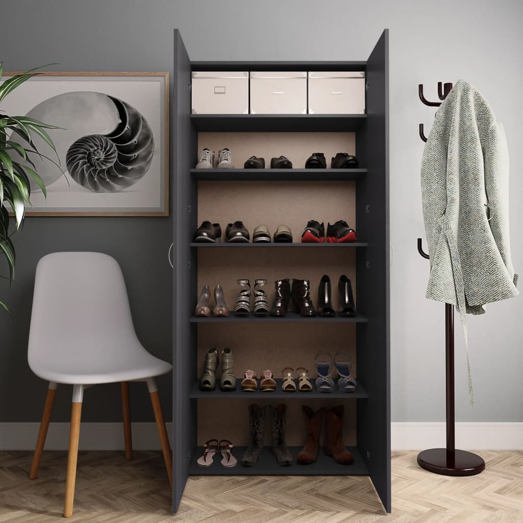 Shoe Cabinet Gray Grey 800290