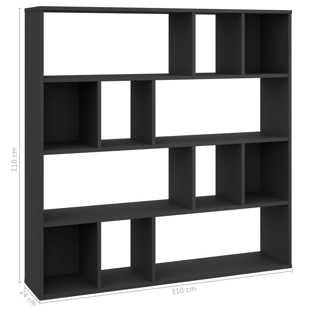Room Divider Book Cabinet Black 800361