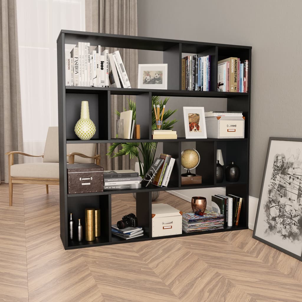Room Divider Book Cabinet Black 800361