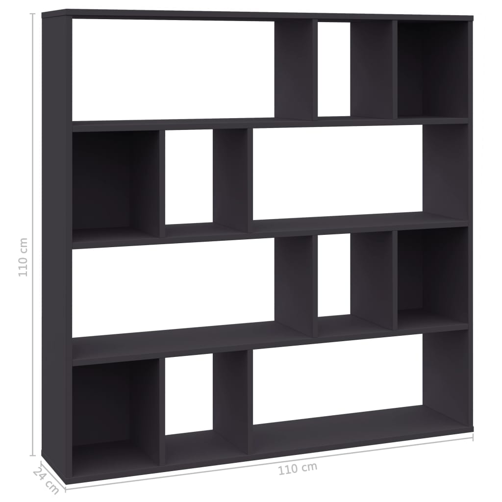 Room Divider Book Cabinet Gray Grey 800362