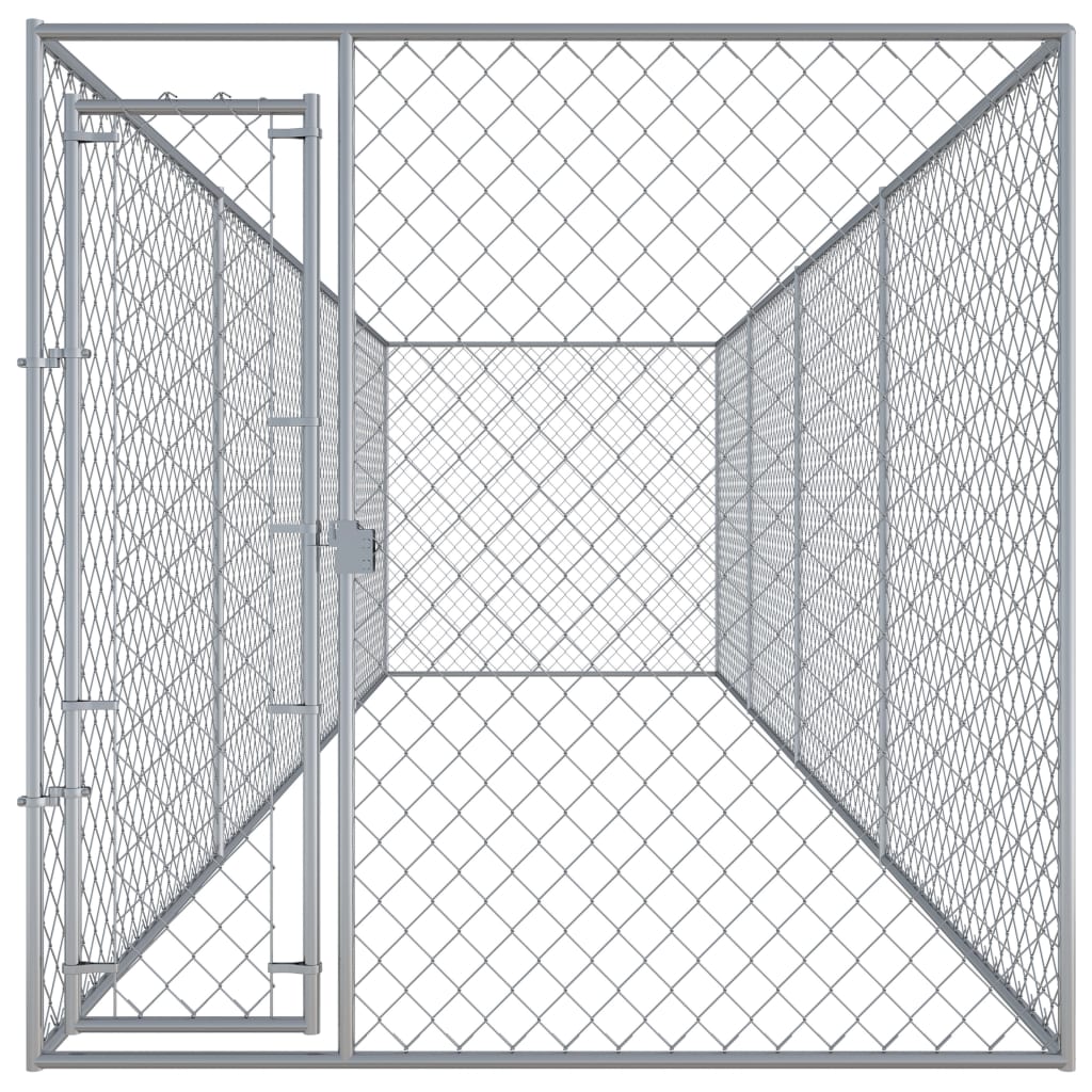 Outdoor Dog Kennel Silver 145030