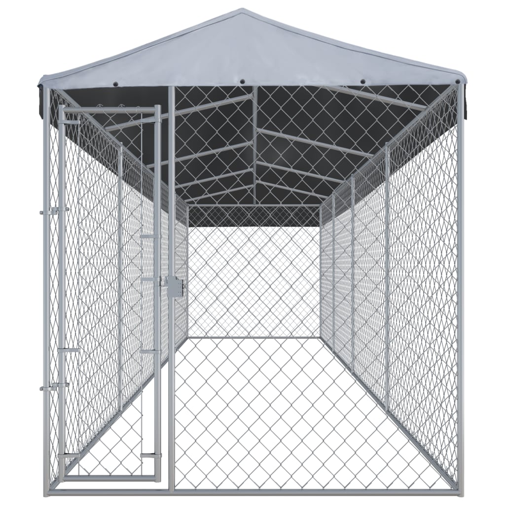 Outdoor Dog Kennel Silver 145030