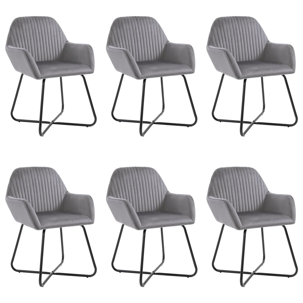 Dining Chairs Gray Velvet Grey 277010