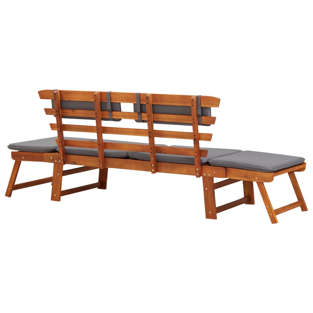 In Patio Daybed With Cushion Solid Acacia Wood Brown 45960