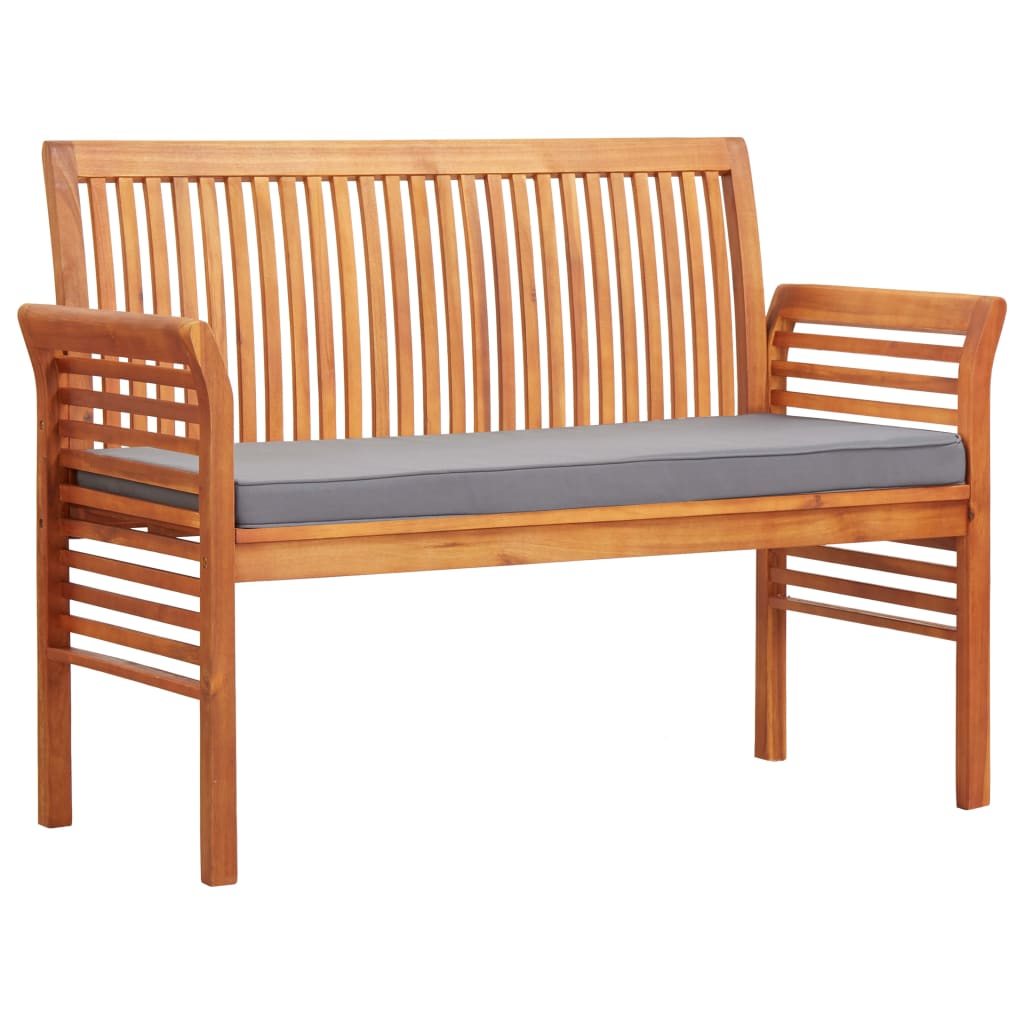 Seater Patio Bench With Cushion Solid Acacia Wood Br 45972