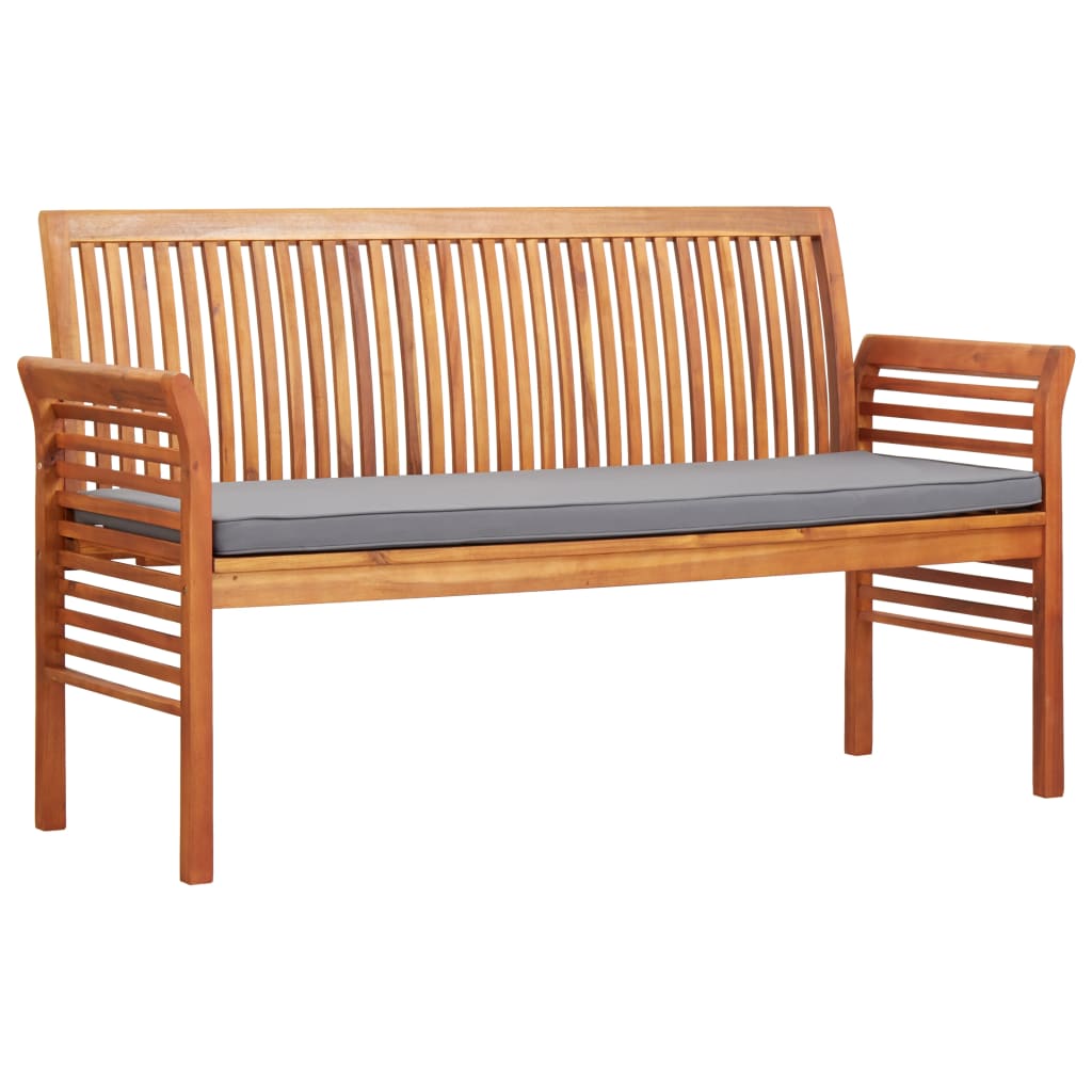 Seater Patio Bench With Cushion Solid Acacia Wood Br 45972