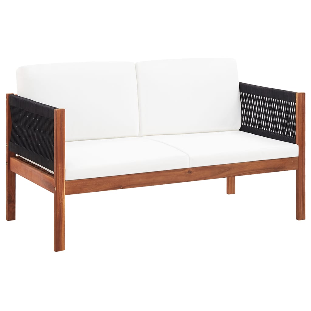 Patio Sofa Seater Solid Acacia Wood Brown 46341