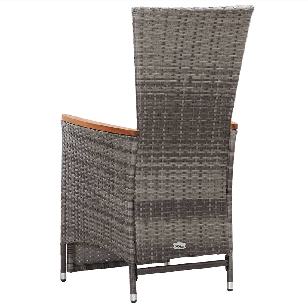 Reclining Patio Chairs With Cushions Poly Rattan Gra 46045