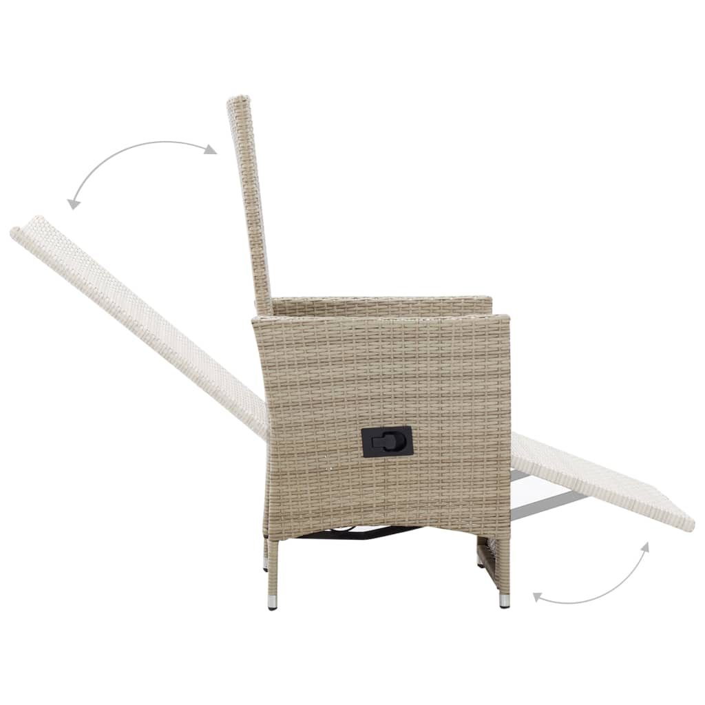 Reclining Patio Chairs With Cushions Poly Rattan Gra 46045