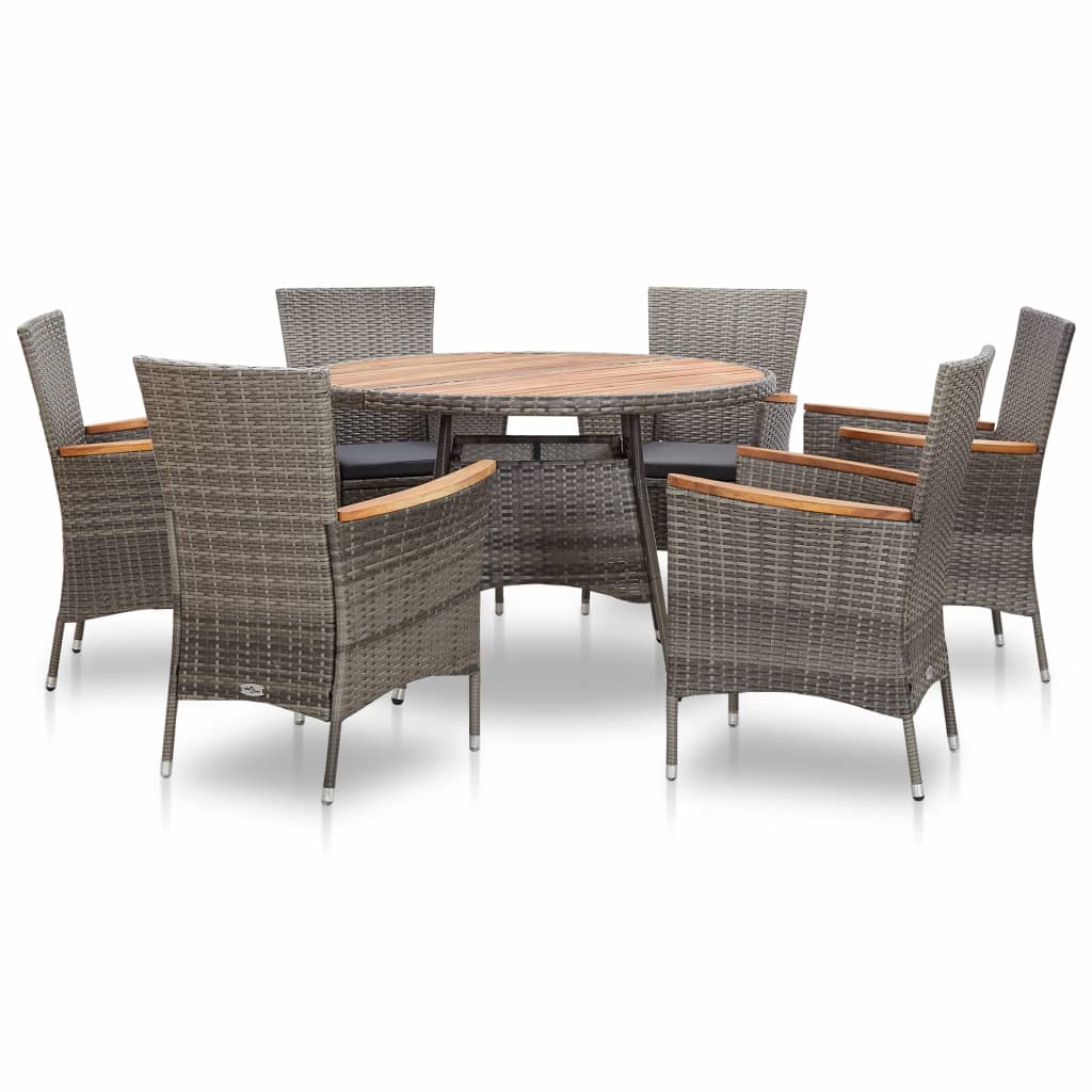 Bistro Set With Cushions Poly Rattan Black 46067