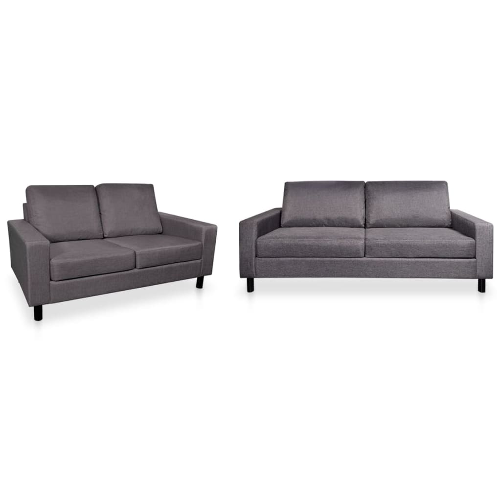 Sofa Set Seater And Seater Dark Gray Fabric Grey 278515