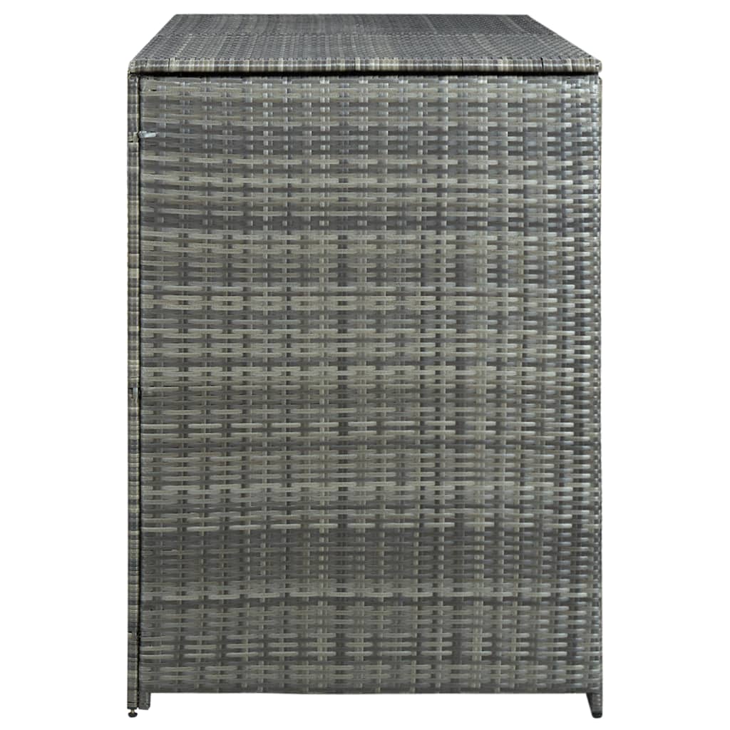 Double Wheelie Bin Shed Poly Rattan Anthracite 46463