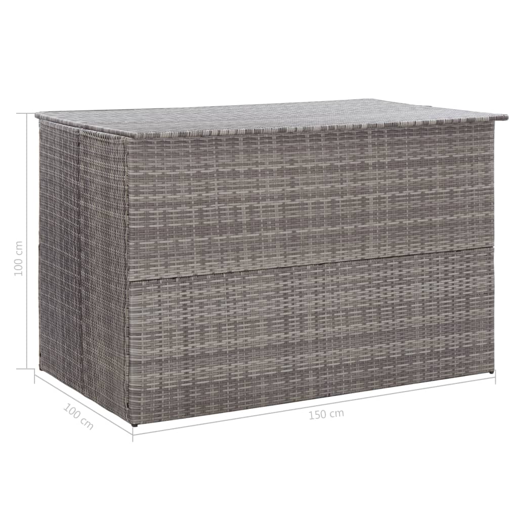 Patio Storage Box Gray Poly Rattan Grey 46460