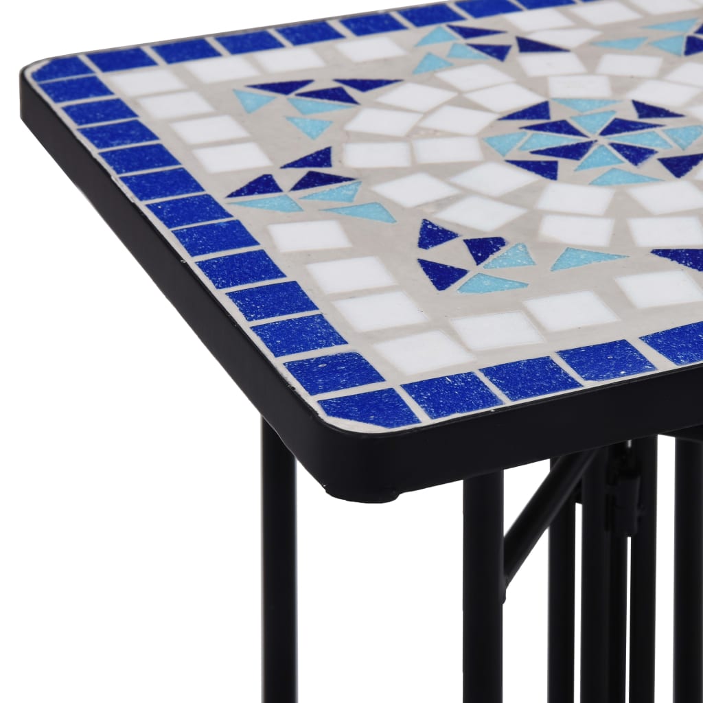 Mosaic Side Table And White Ceramic Blue 46710