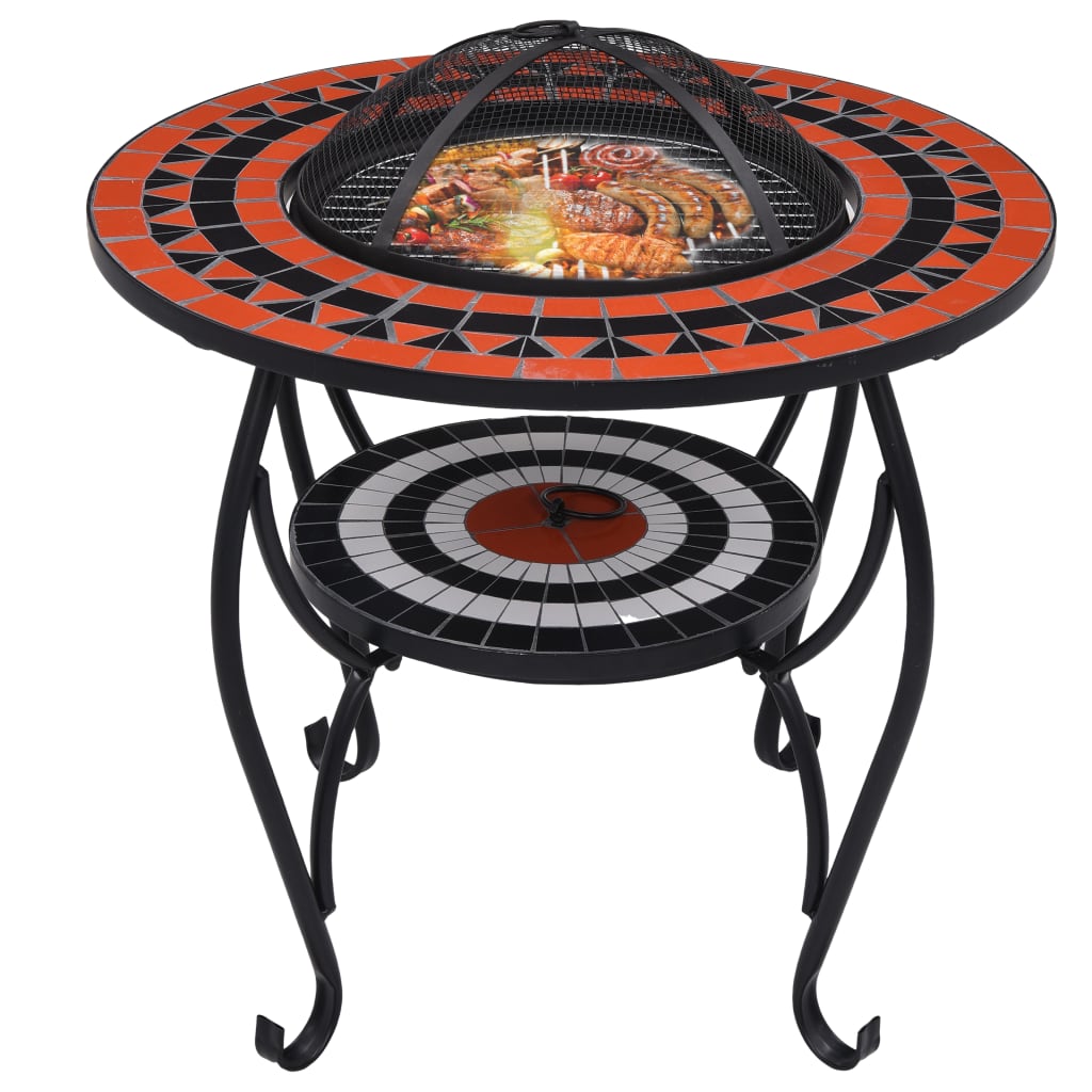 Mosaic Fire Pit And White Ceramic Blue 46720