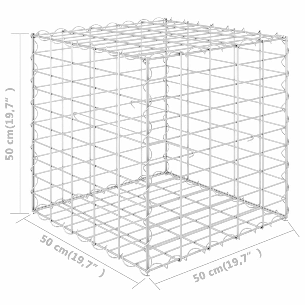 Cube Gabion Raised Bed Steel Wire Silver 145650