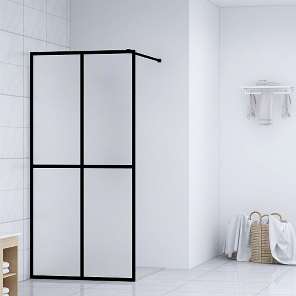 Walk In Shower Screen Frosted Tempered Glass White 145691