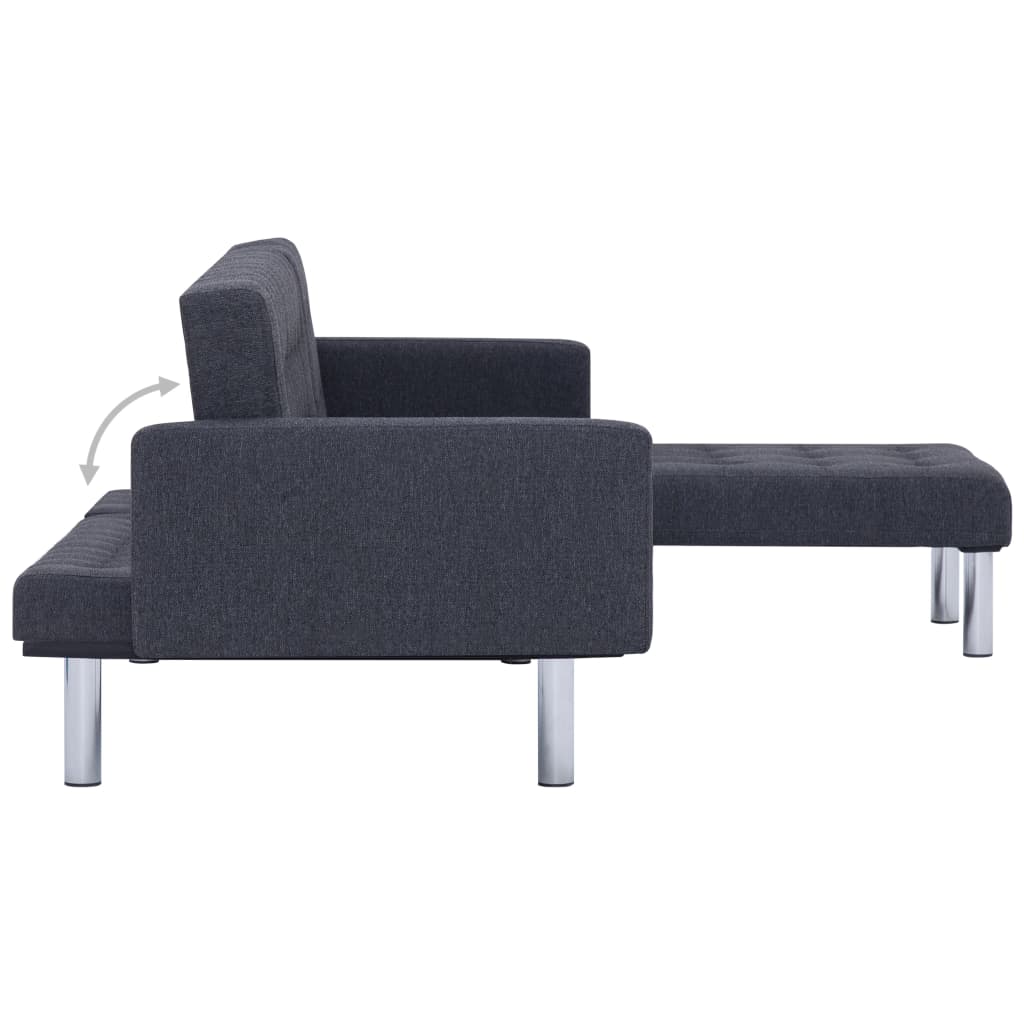 Sofa Bed With Armrest Fabric Black 282300