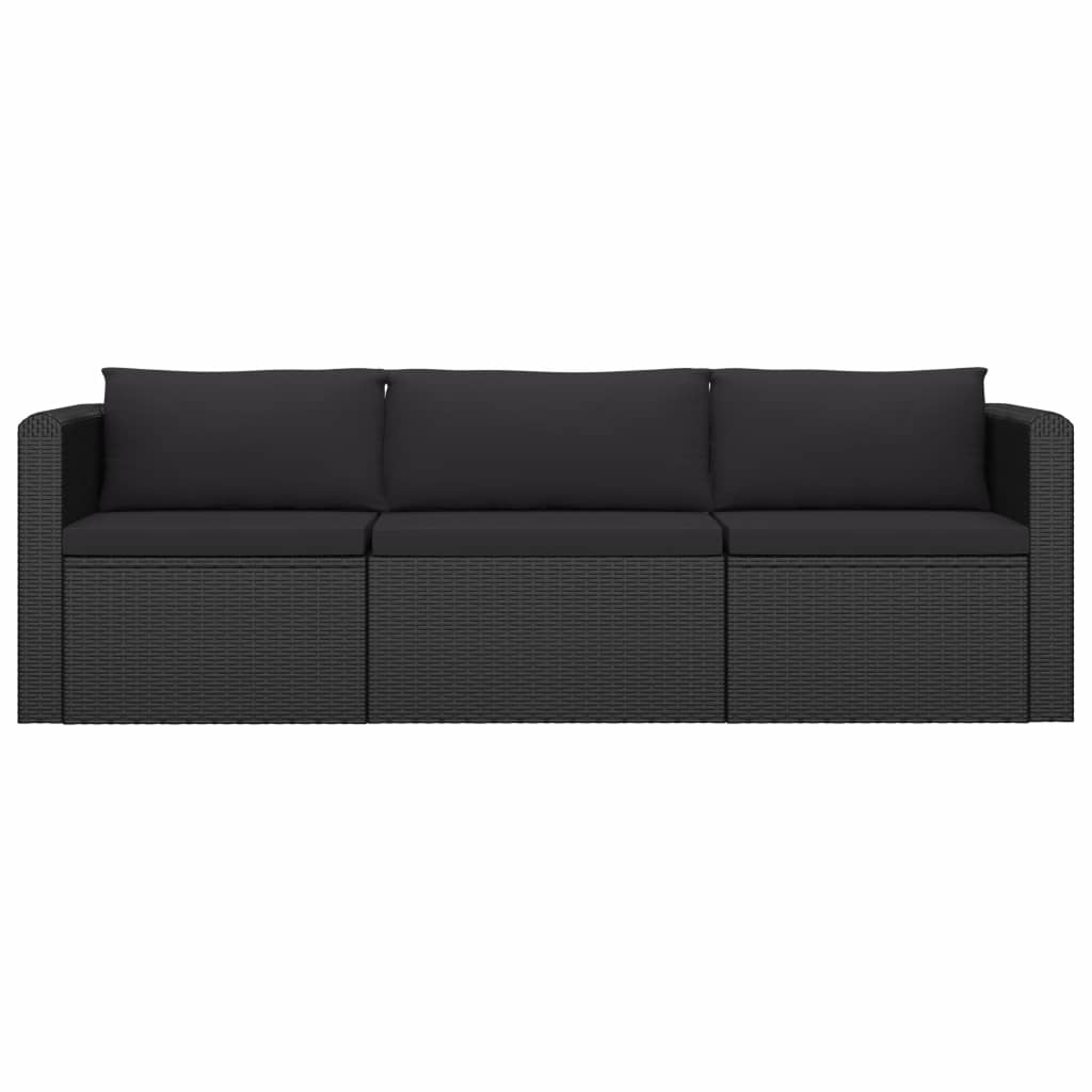 Single Sofa With Cushions Poly Rattan Black 46555