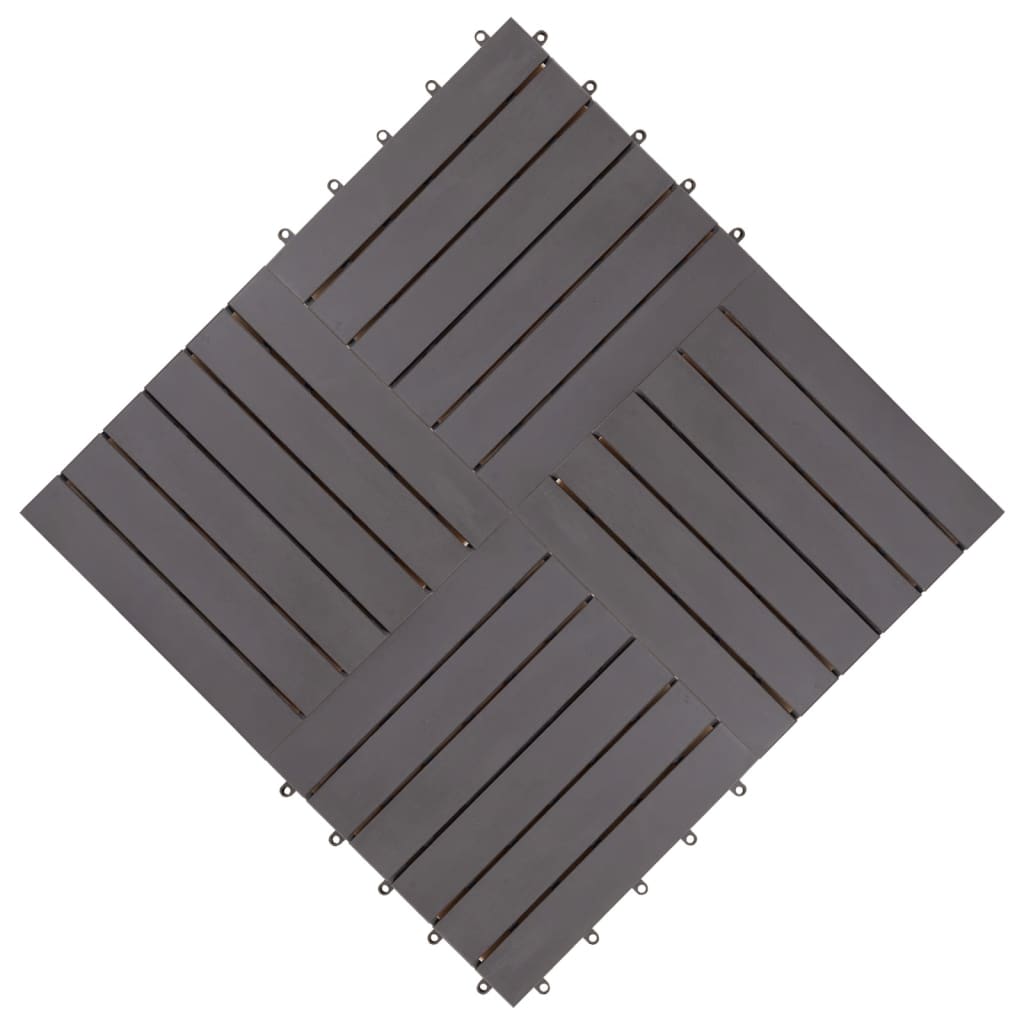 Decking Tiles Gray Wash Solid Acacia Wood Grey 46586