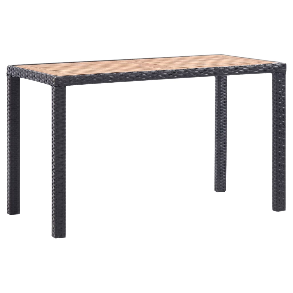 Patio Table And Brown Solid Acacia Wood Black 46450
