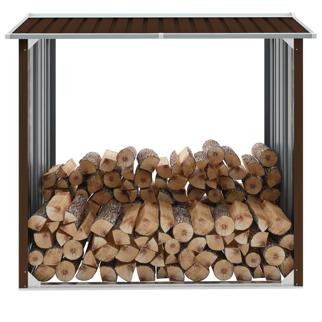 Log Storage Shed Galvanized Steel Green 47080