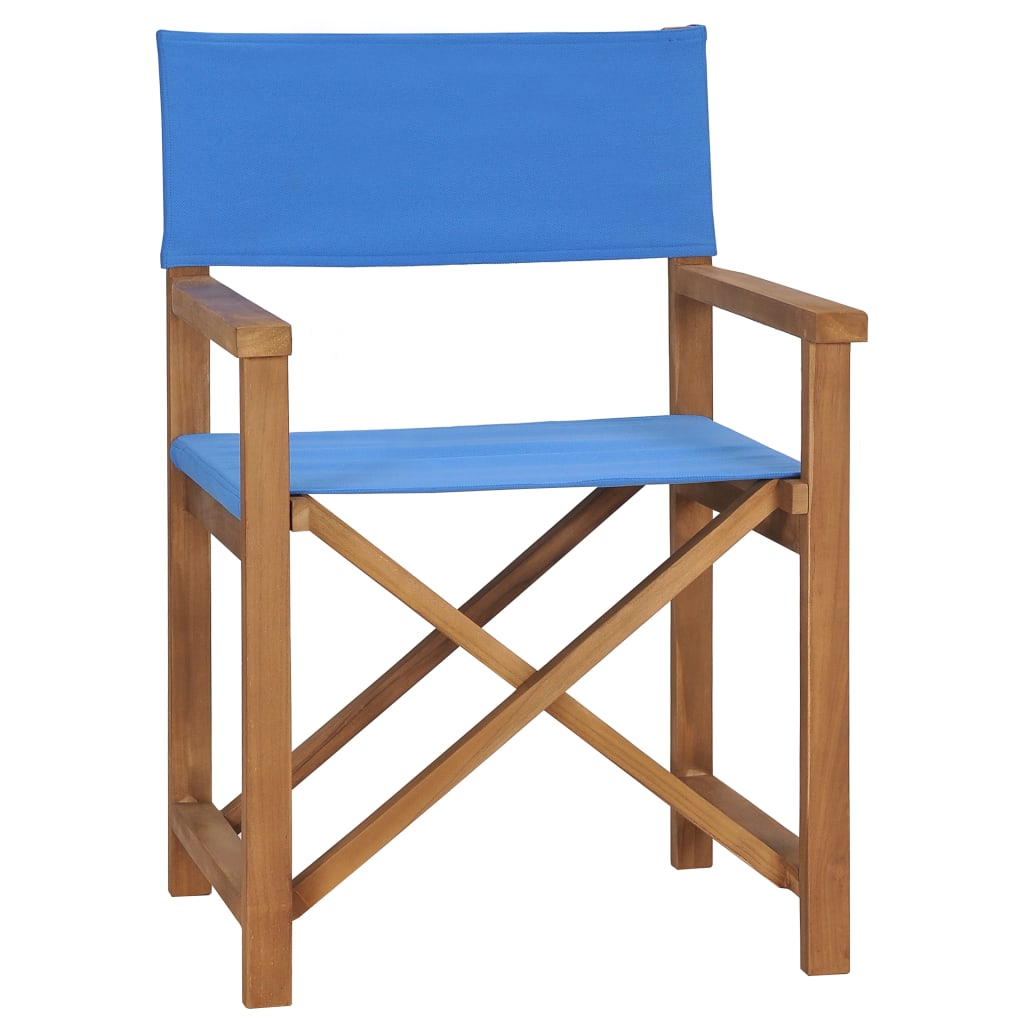Directors Chair Solid Teak Wood Gray Grey 47411