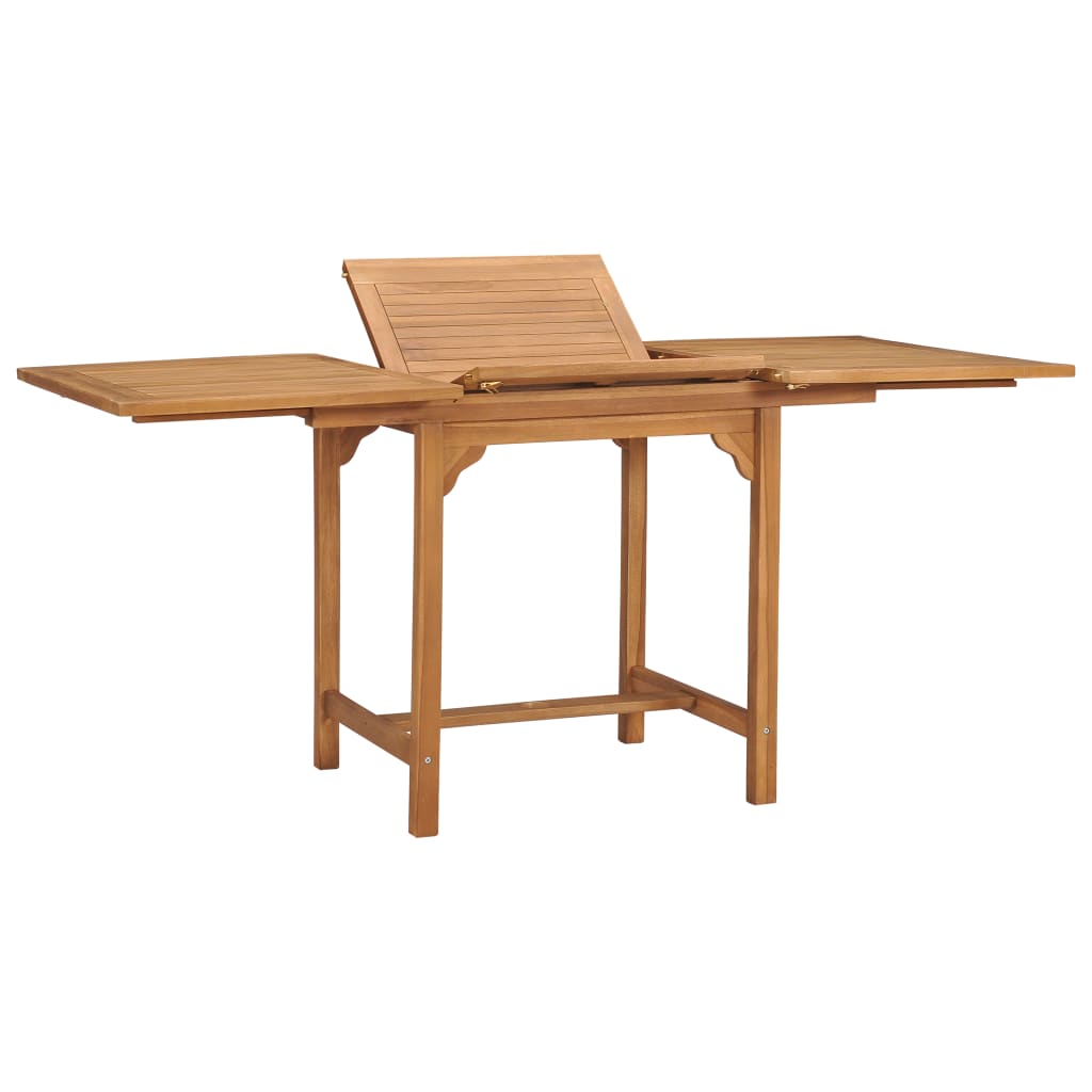 Extending Patio Table Solid Teak Wood Brown 47420