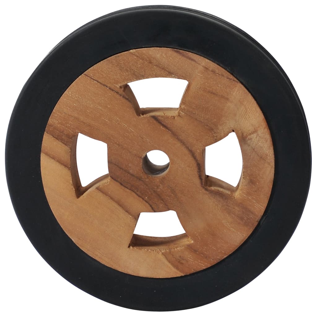 Sunlounger Spare Wheels Solid Teak Wood Brown 48016