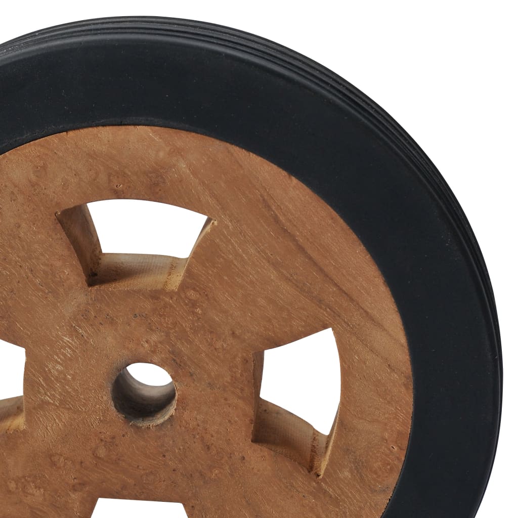 Sunlounger Spare Wheels Solid Teak Wood Brown 48016