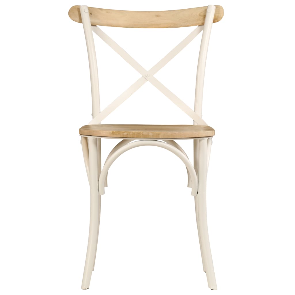 Cross Chairs Solid Mango Wood White 278771
