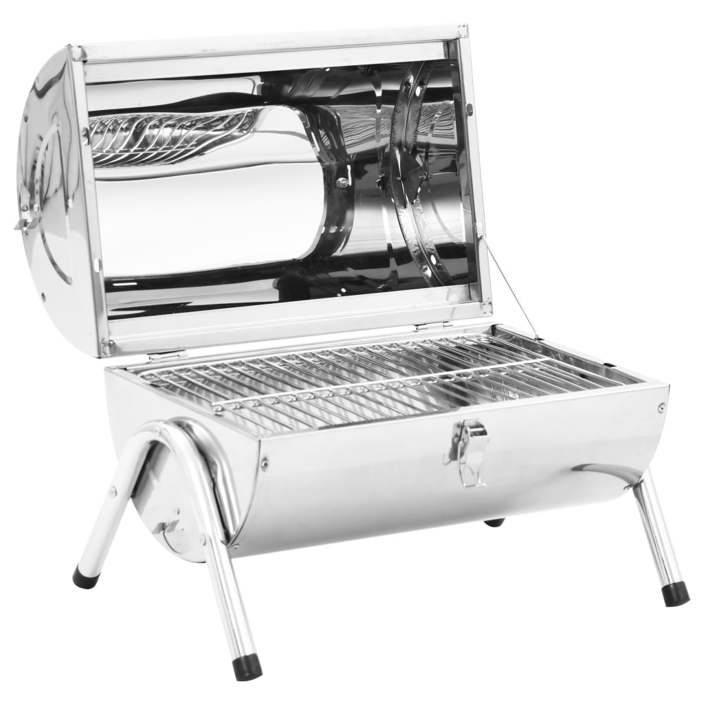 Xl Trolley Charcoal Bbq Grill Stainless Steel With S 47850