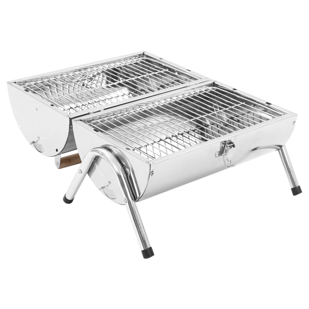 Xl Trolley Charcoal Bbq Grill Stainless Steel With S 47850