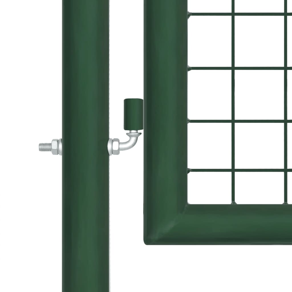 Double Door Fence Gate With Spear Top Black 145740
