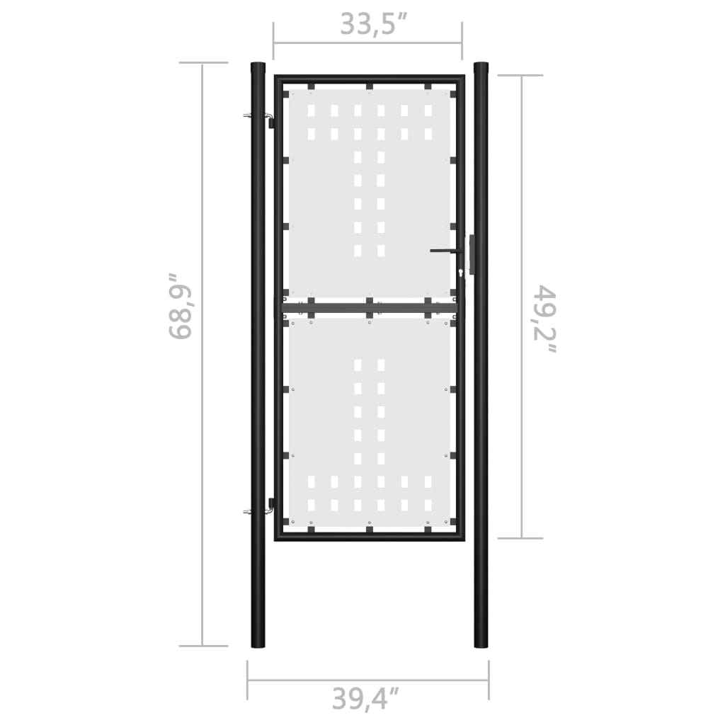 Fence Gate With Arched Top Steel Black 145750