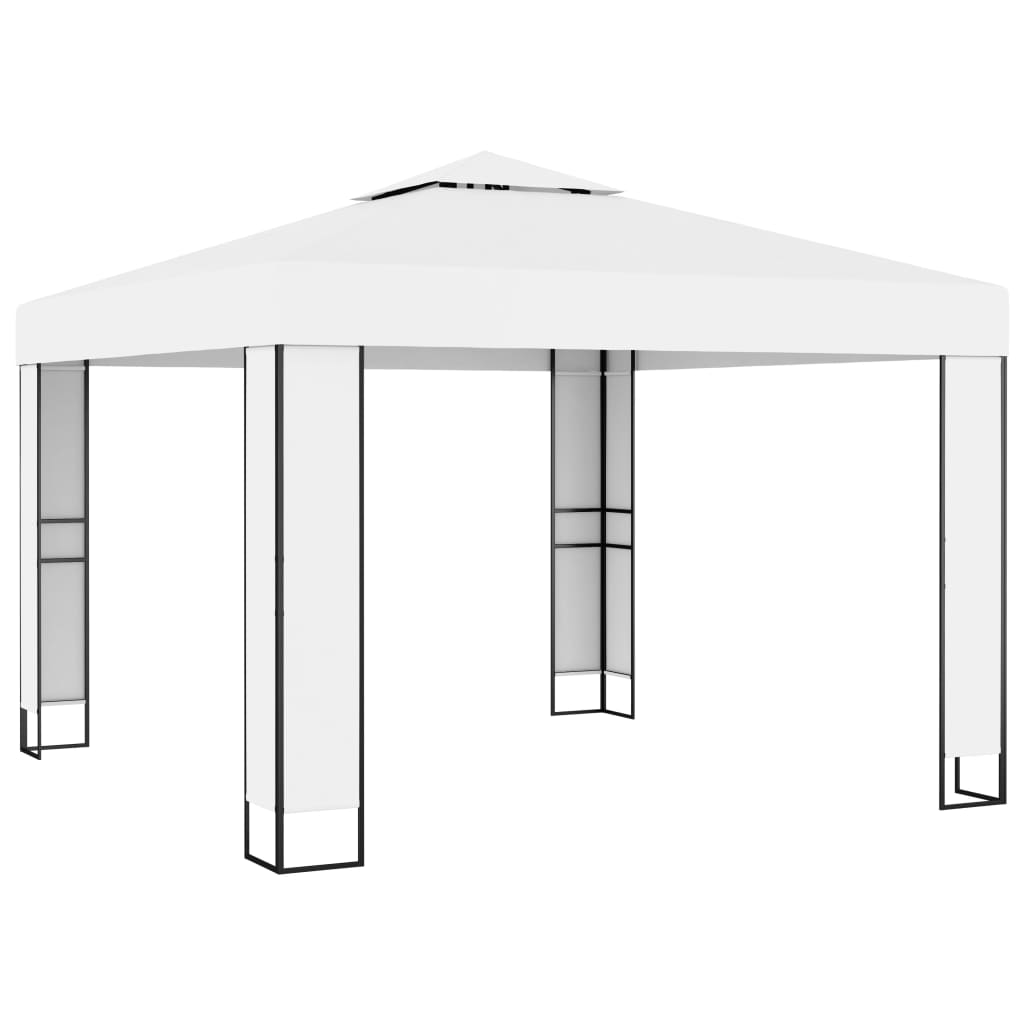 Gazebo With Double Roof White 47950