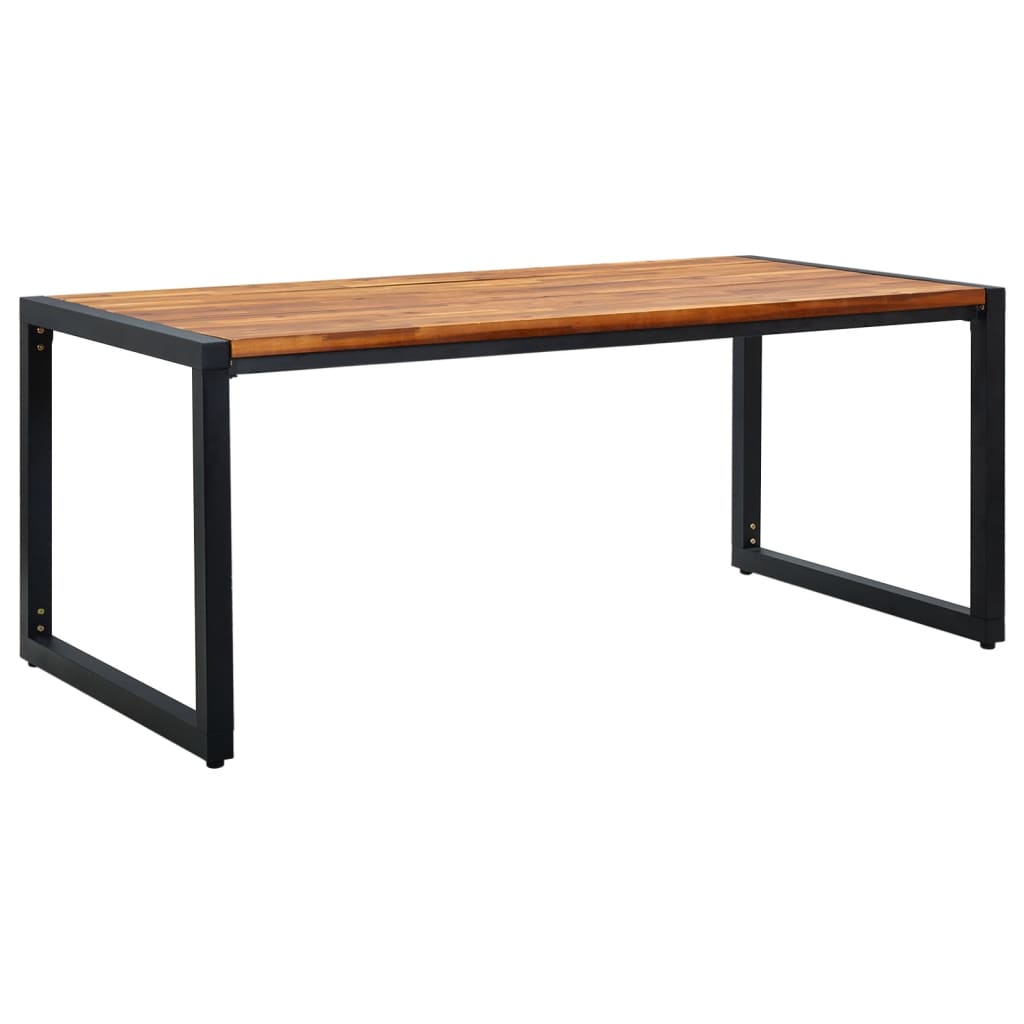 Patio Table With U Shaped Legs Solid Acacia Wood Bro 46662