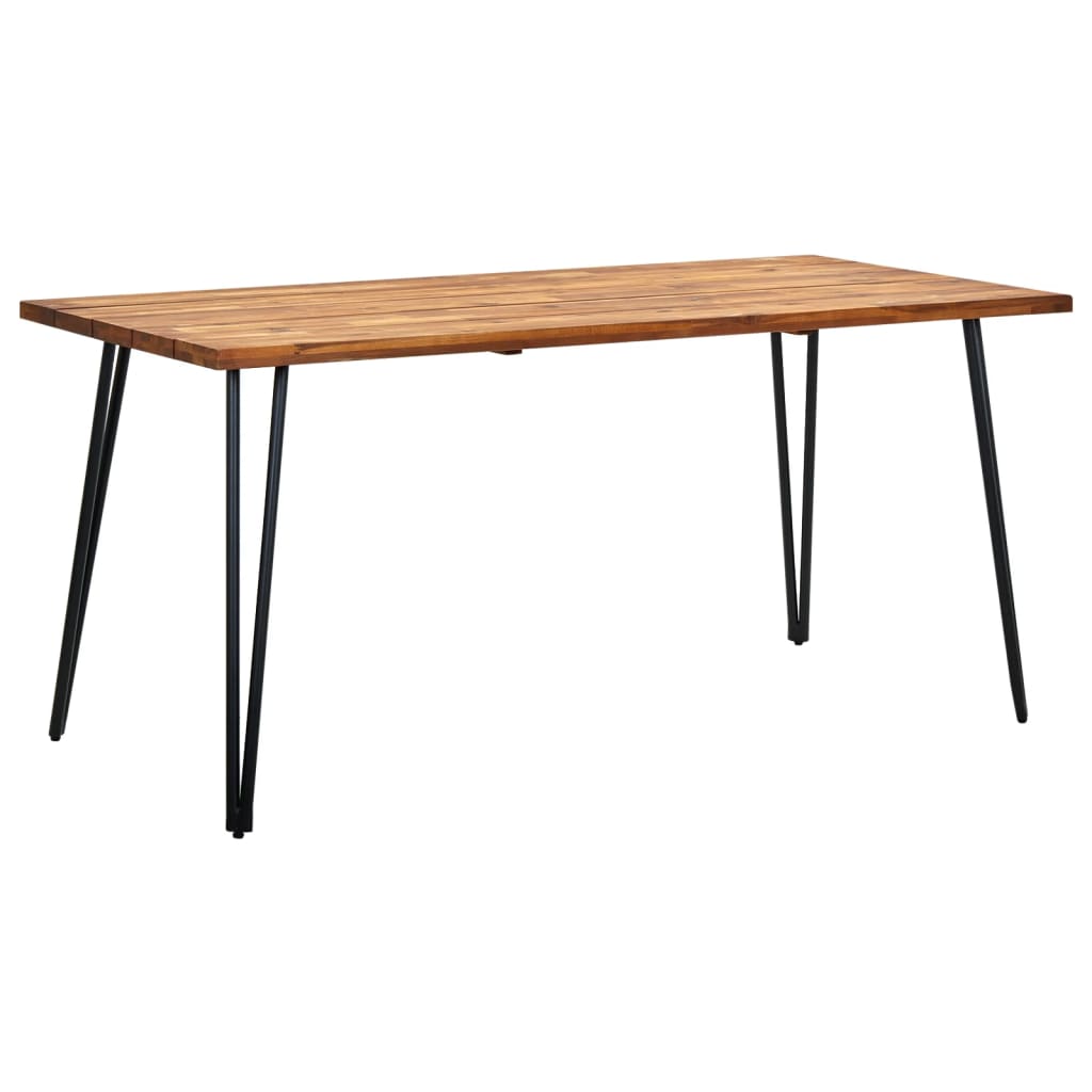 Patio Table With U Shaped Legs Solid Acacia Wood Bro 46662