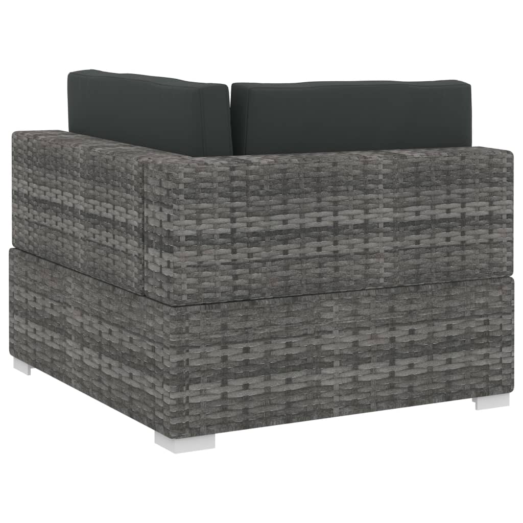 Patio Sofa Set With Cushions Poly Rattan Gray Grey 48323