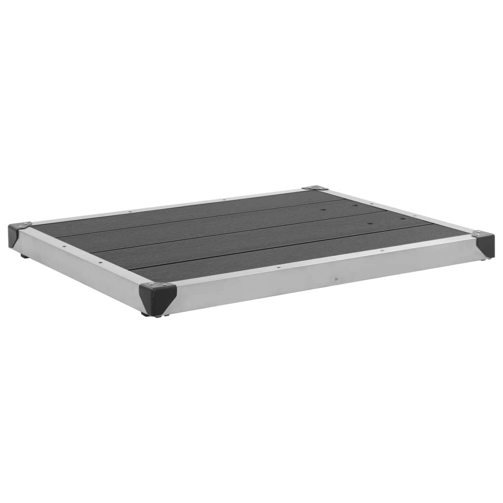 Outdoor Shower Tray Wpc Stainless Steel Brown 48202