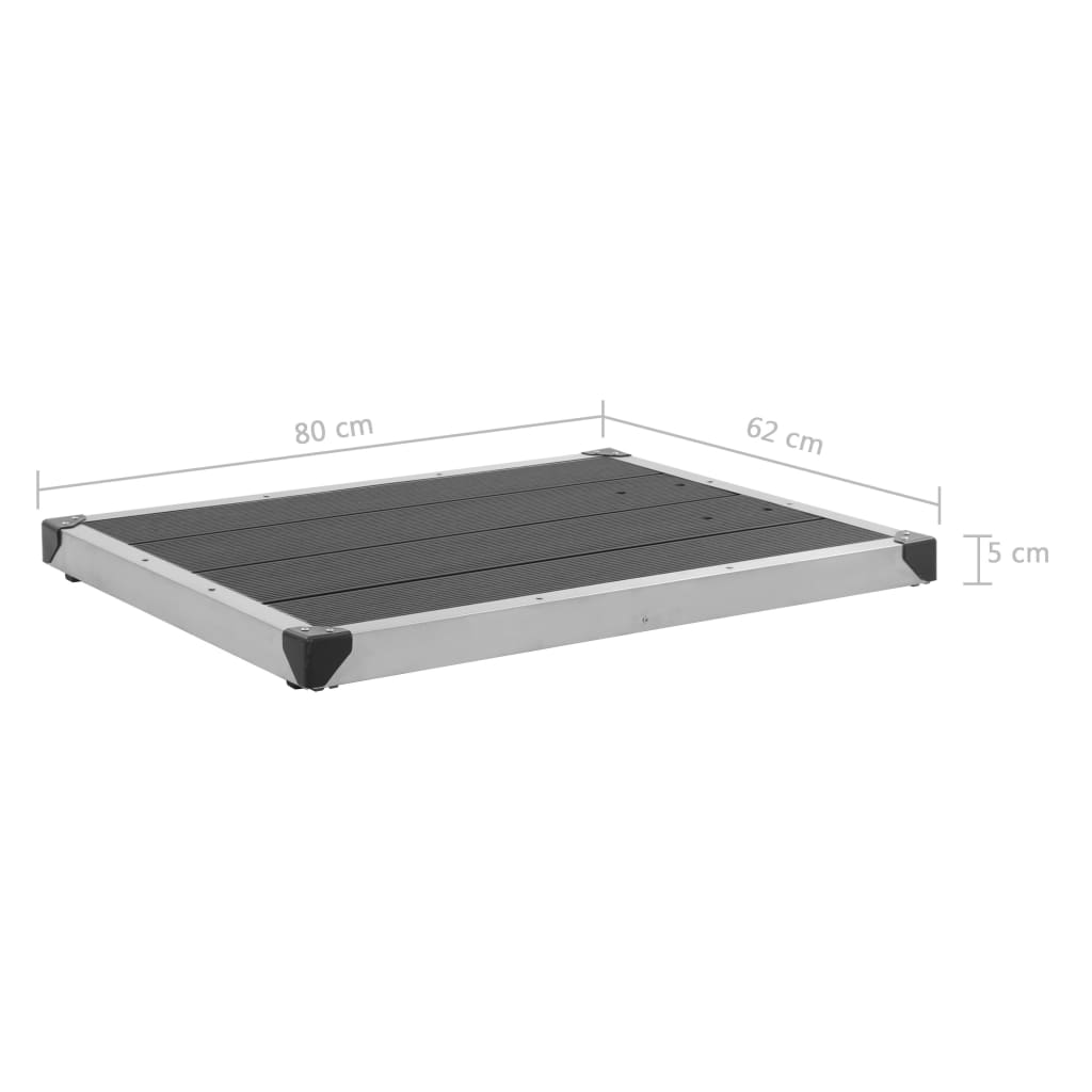 Outdoor Shower Tray Wpc Stainless Steel Brown 48202