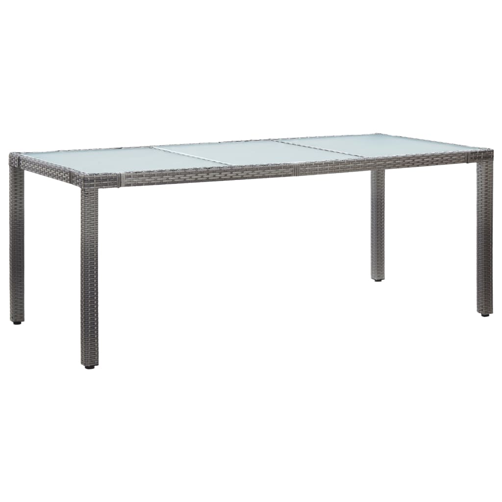 Patio Table Gray Poly Rattan Grey 45984