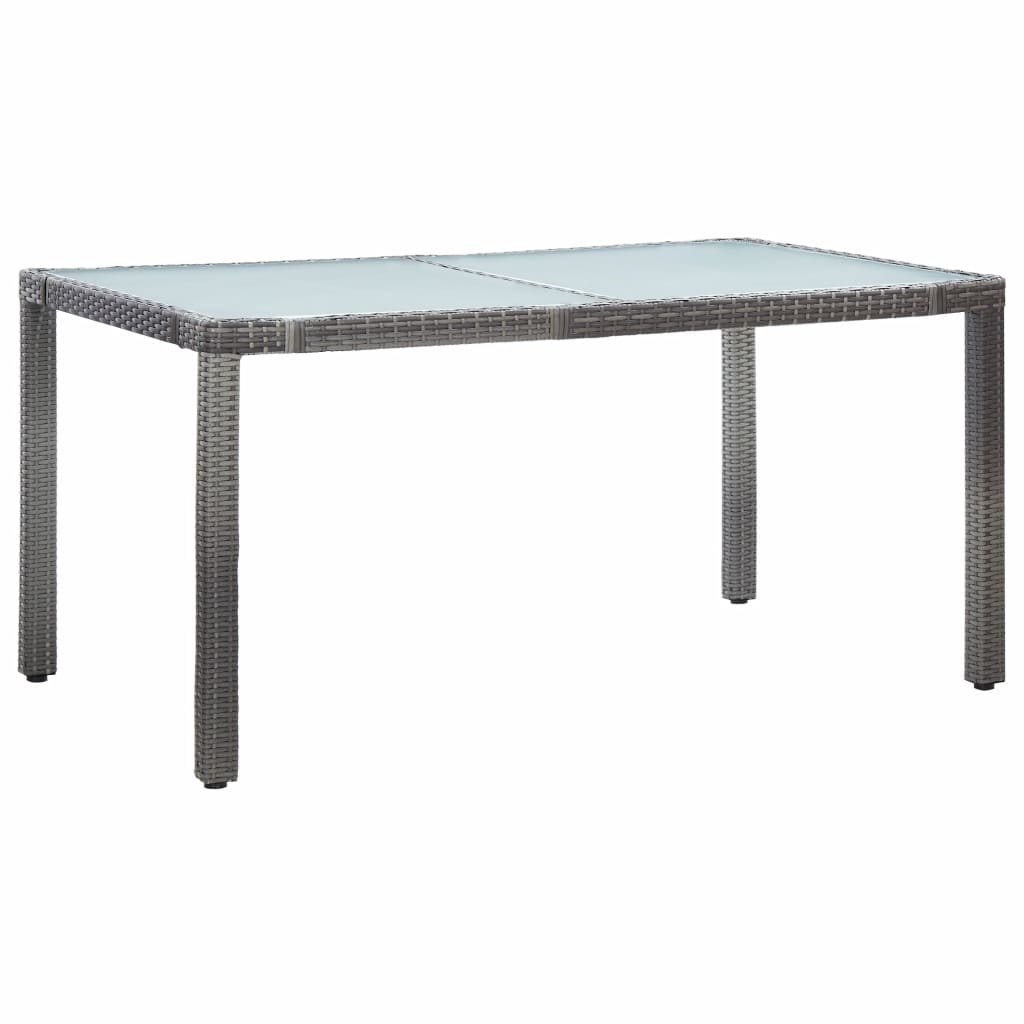 Patio Table Gray Poly Rattan Grey 45984