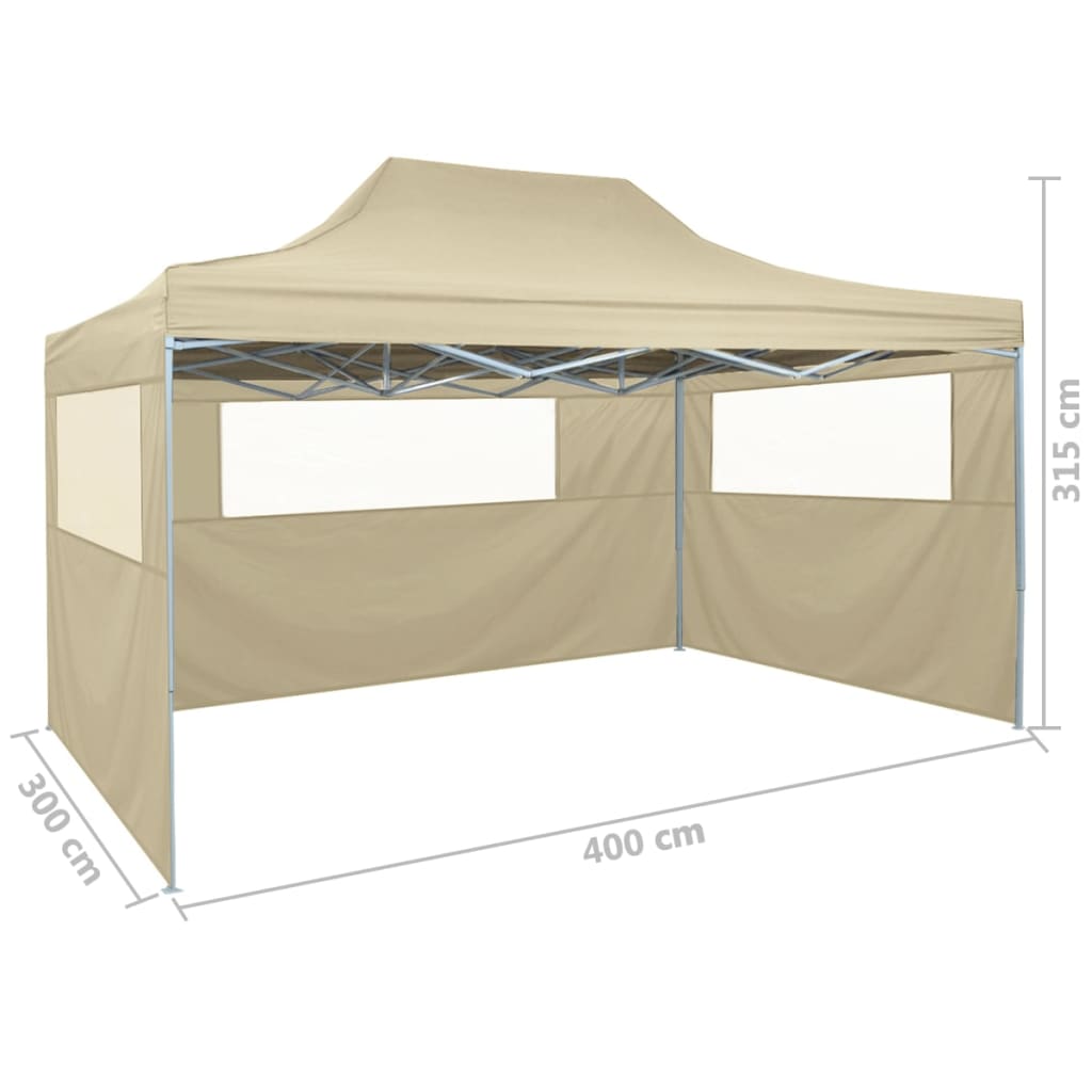 Folding Party Tent With Sidewalls Steel Blue 48890