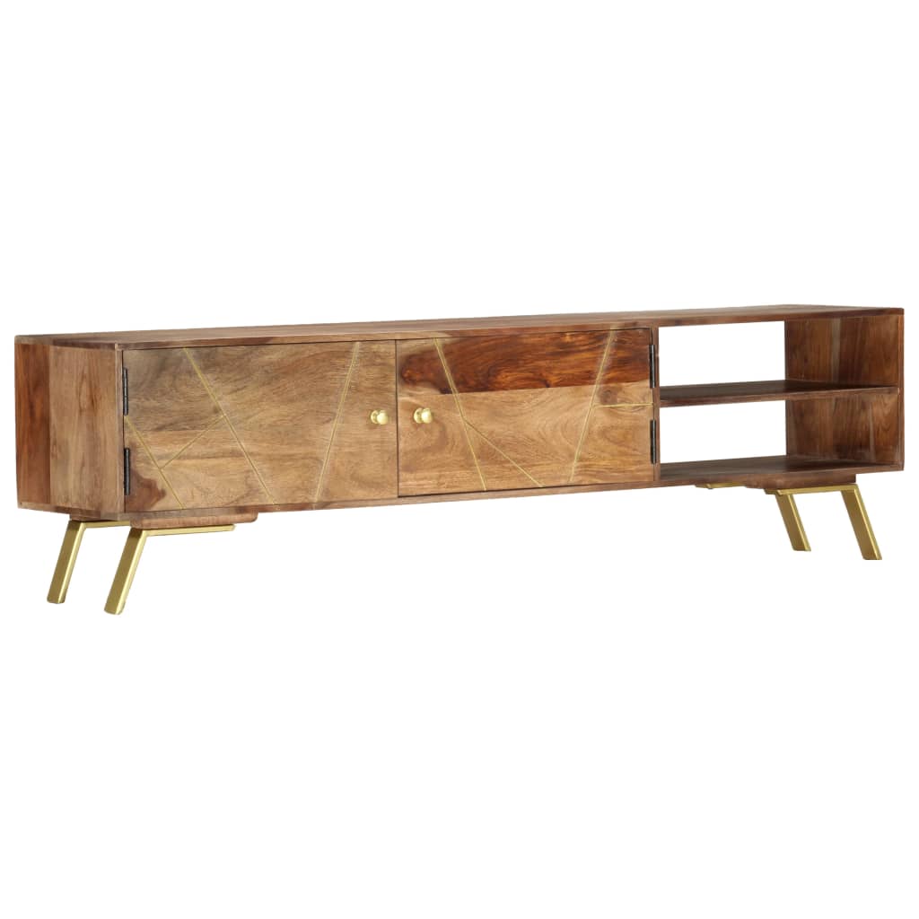 Tv Cabinet Solid Mango Wood Brown 286152