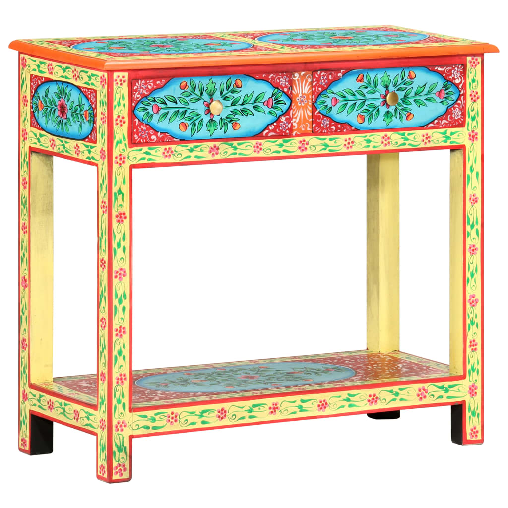 Hand Painted Console Solid Mango Wood Multicolour 286159